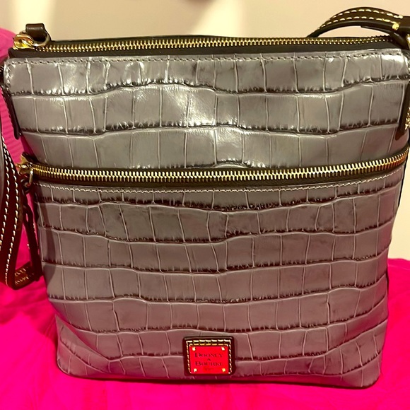 Dooney & Bourke Bags Croco Gray Crossbody Poshmark